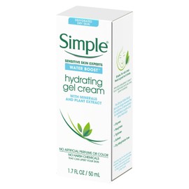 Simple x2 Simple Water Boost Hydrating Gel Cream, Face Moisturizer, 1.7 oz
