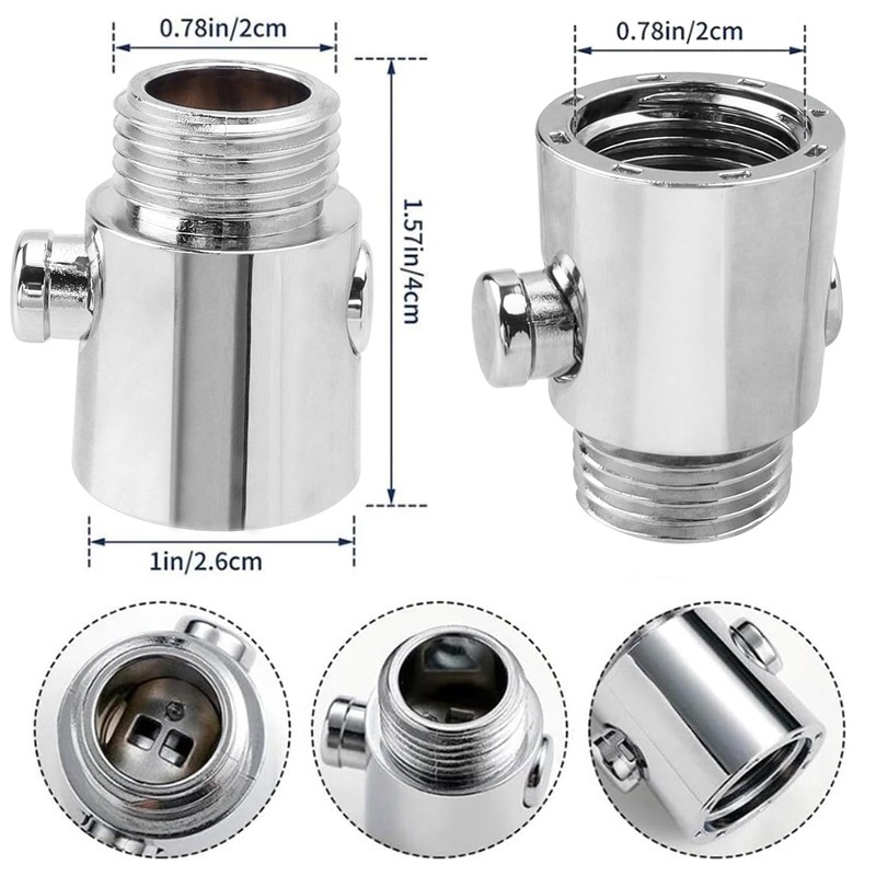 Bestgle 3Pcs Universal Shower Head Shut-Off Valve, G1/2 Water Control
