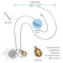 LParkin You Are Braver Than You Believe Awareness Necklace Birthstone Graduation Gift Best Friend Encouragement Gifts …