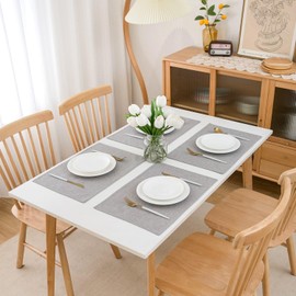 AOKSUNOVA Place Mat Fabric Grey 33 x 48 cm Place Mats Set of 4 Washable 33 x 48 cm