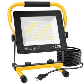 120W Led Work Light, 12000LM Portable Work Light with 16.4FT Cord, 6500K IP66 Waterproof Flood Lights for Outdoor Indoor Job Site Workshop Flood Lights, Gifts for Him