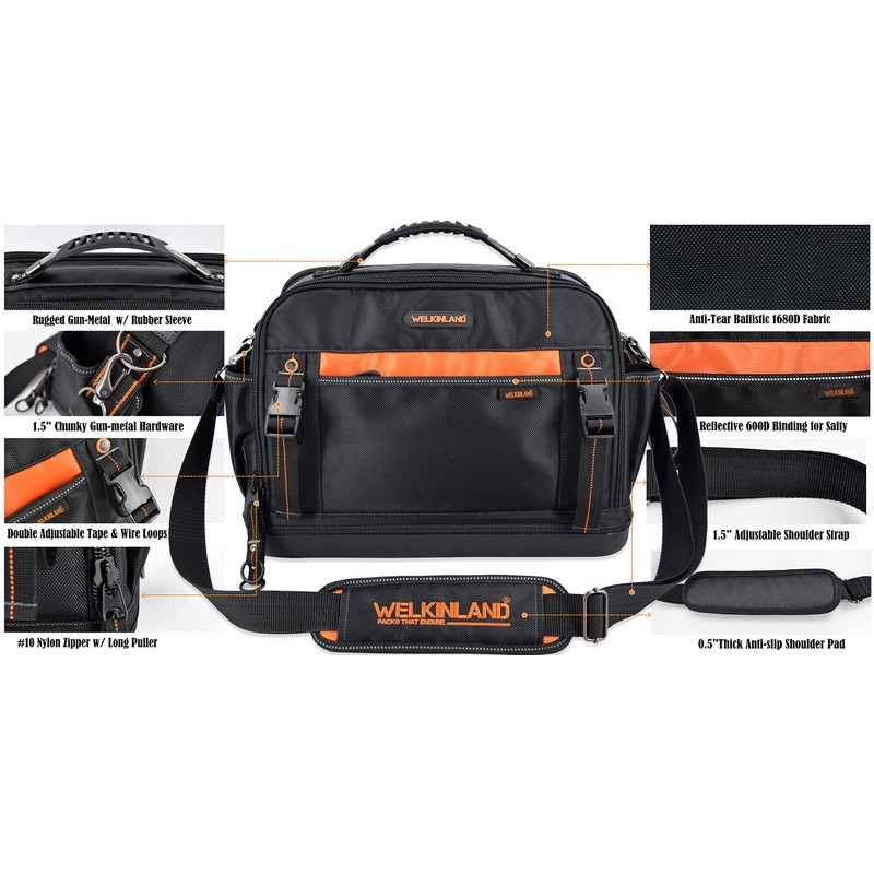 WELKINLAND 42-Pocket Tool Organizer - HVAC & Electrician's Waterproof Tool