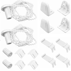 2 Kit Roller Blind Holder Window, 17 mm Replacement Parts Roller Blind Clamp-On Roller Blind Holder Window, Klemmfix Roller Blind Fittings Set for Blackout Roller Blind, Side Pull Roller Blind, Double