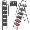 Step Ladder 5 Step Folding with Handrails, 800 LBS Capacity,