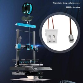 YINETTECH Pack of 2 Thermistor Temperature Sensors, High Temperature Sensor with XH2.54 Connector, Compatible with Artillery Sidewinder X1/Genius 3D Printers, Length 60 mm