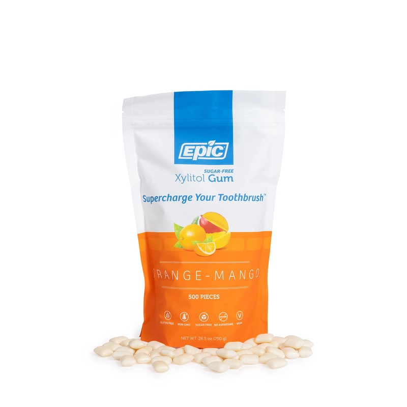 Epic 100% Xylitol Orange Mango Chewing Gum - Sugar Free,