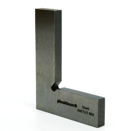 PIMALDAUM® Try Square, 90° Flat Angle with Leg 50 x 40 mm According to DIN 875/0, Stainless Steel, for Testing, Straightening and Marking Work in Mechanical Engineering, Locksmiths, Carpentry, etc.