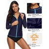 ATTRACO Womens Rash Vest Zip Long Sleeve UPF 50 Rash