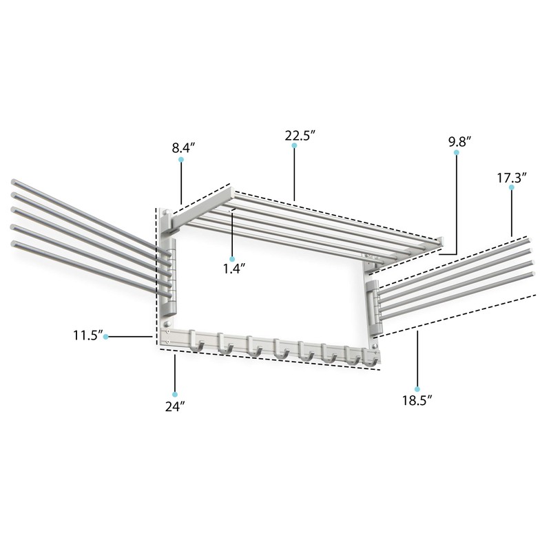 brightmaison BGT Wash Clothes Drying Rack Wall Mount Laundry Room