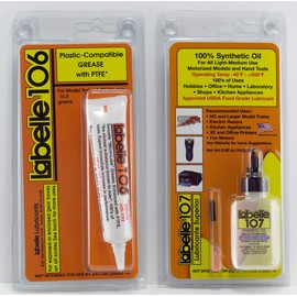 2-Pack Labelle 106 & 107 Oil & Grease PTFE Lubricant for HO & Larger Model Trains – Compatible with Athearn, Atlas, Bachmann, Kato, Lionel, MTH, Rivarossi, LGB, USA Trains, Rapido & More.