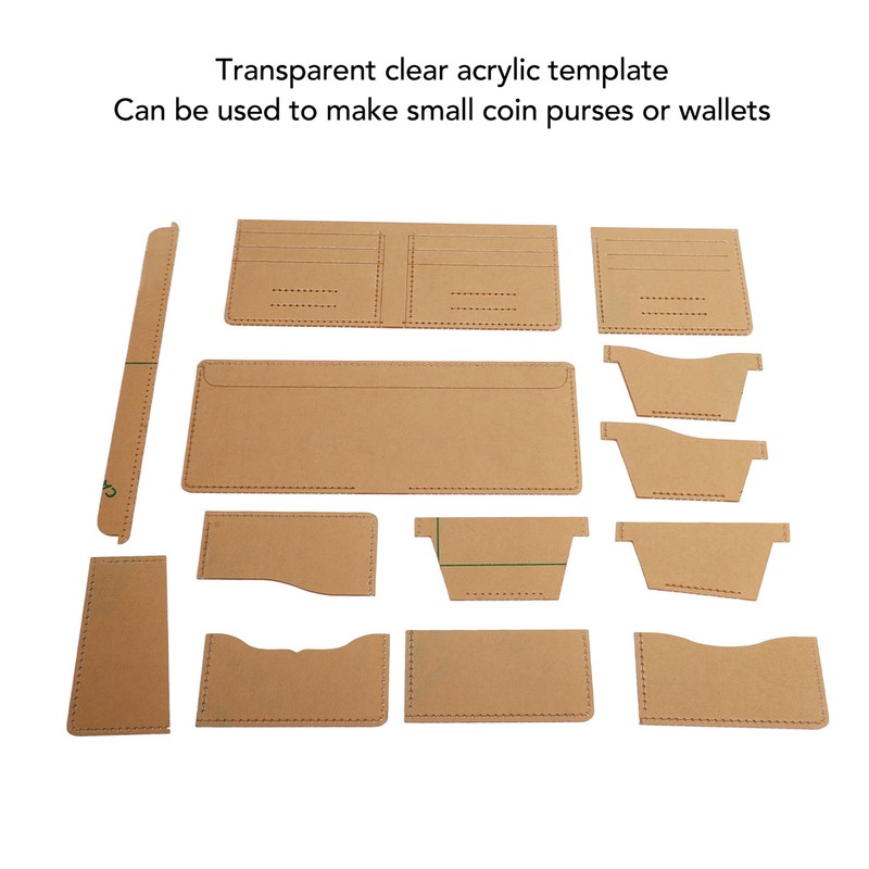 13 Pcs Leather Wallet Template Transparent Clear Acrylic Leather Template
