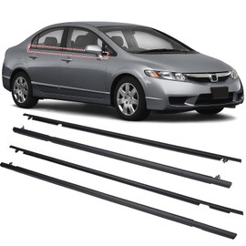 ItranMc Car Window Weather Stripping Molding Trim Belt,Compatible with Honda Civic 2006-2011 4-Door Sedan, Replace#72410-SNA-A01 72450-SNA-A01 72950-SNA-A01 72910-SNA-A01