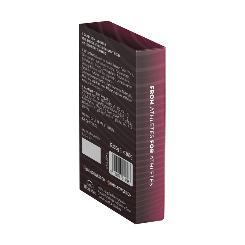 OMNi POWER Carbo Gum Erdbeere | Riegel statt Gel |
