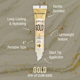 Ruby Kisses Broadway Vita-Lip Clear Lip Gloss (10 Pack), Ultra-Hydrating & Soothing Formula with Vitamins, High-Shine Non-Sticky Finish Lip Balm with Mint, Rosehip, Coconut, Mango, Argan, Honey, Shea