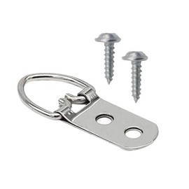 PERFORMORE 20 Pack of D-Ring Picture Hangers with 40 Screws, Heavy Duty Double Hole Frame Hanging for Frames Paintings Clock Artwork Hooks Picture Hardware