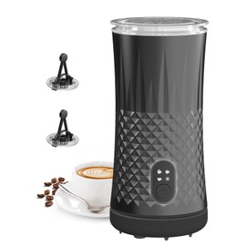 Milk Frother Electric,Syslux 4 IN 1 Automatic Warm and Cold Milk Foamer,Quiet Operation,Effortless Foam,Unique Diamond Design,Temperature Control,for Coffee Latte, Cappuccino,Macchiato,Chocolate