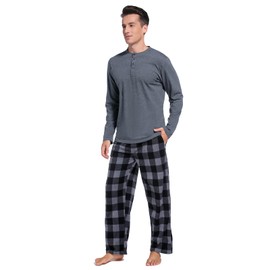 DG Hill Pajama Pants Men - Mens Pajamas Set Flannel PJ Cotton Top PJS Sets - Fleece Pajama Pants Sleep Loungewear Sets