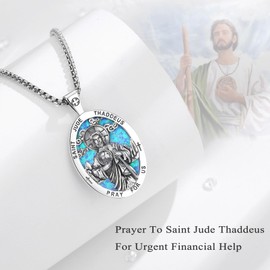 EUDORA Harmony Ball Sterling Silver 925 Cross Chain Saint Christopher Benedict Mary Miraculous Medal Archangel Medal Gabriel Metatron Seal of the 7 Archangels for Men Women, Sterling Silver, No