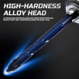 Upgraded SONCHIE Serrated Masonry Drill Bit Set - 1/4 to 9/16 Inch 8-Piece Set Industrial & HouseholdDrill Bit Set for Concrete/Tile/Glass/Brick/Ceramic/Plastic/Wood