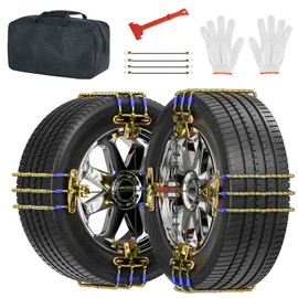 MOPHOTO Cable Snow Chains 8 Pack, Tire Chains for Cars/SUVs/Pickup Trucks, Security Chains, for Tire Width 215-285 mm, Easy Installation & Durability