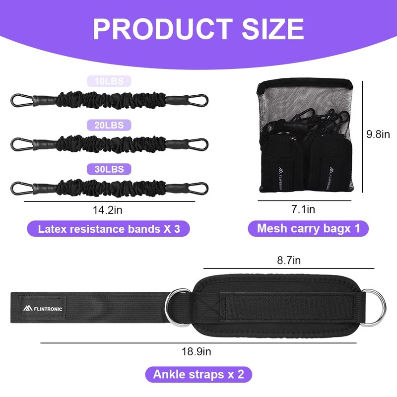 Flintronic Resistance Bands Set, Ankle Resistance Bands, Gym Cuffs with