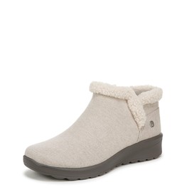 BZees Womens Greeting Ankle Boot Light Tan Twill Fabric 7 M