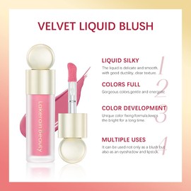 Liquid Blushes, Lightweight Breathable Feel Liquid Blush for Cheeks, Natural Superdewy Liquid Blusher Make-Up, Long-Lasting Cream, Liquid Blush Cosmetics (Pack of 5)