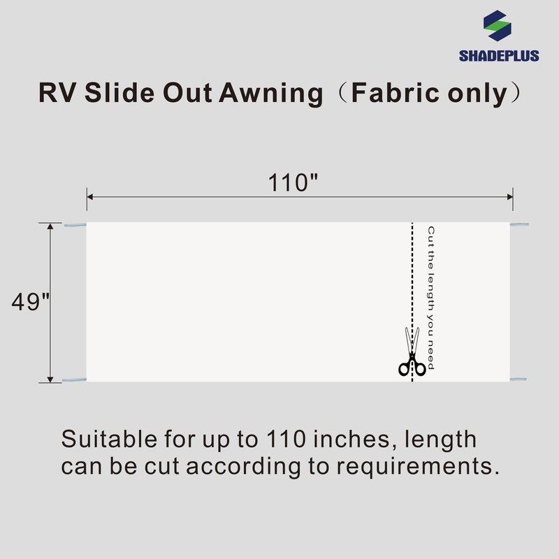 SHADEPLUS RV Slide Out Awning Fabric Replacement RV Slide Topper