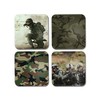 DV DESIGN 4 x Square Army Coasters - Pattern Armed