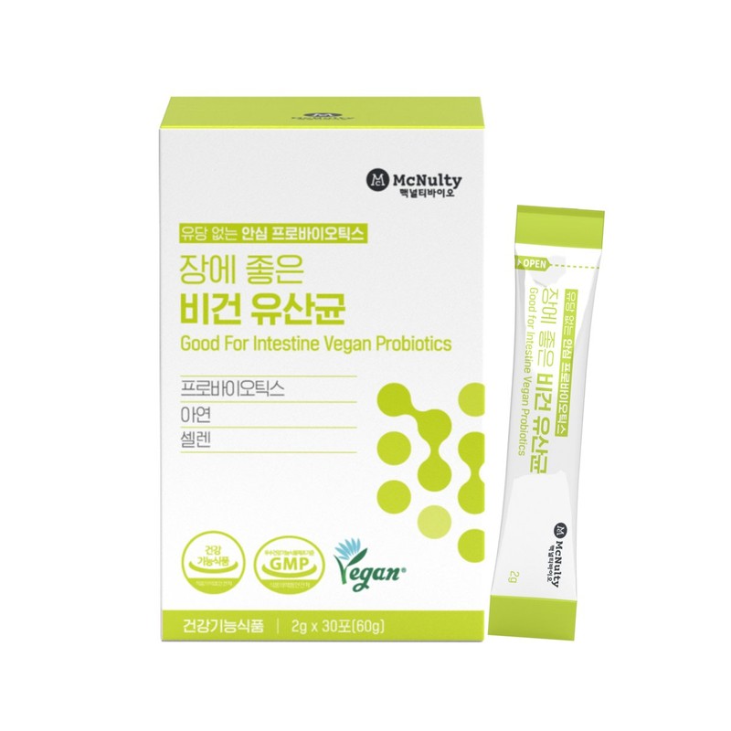 맥널티바이오 장에 좋은 비건 유산균 선물세트 2g x 30포 4입