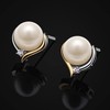 Jewlldeen Pearl Earrings for women, Sterling Silver 925 Studs, Silver