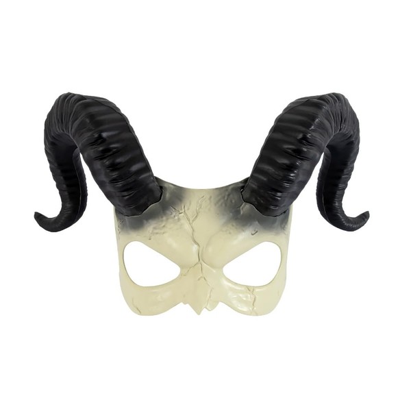 Aiffort 1Pcs Half Face Horns Ghost Masks Halloween Devil Mask