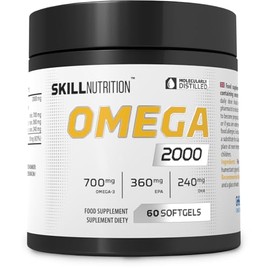 Skill Nutrition Omega 2000-60 softgels | 2000 mg Omega-3 Fish Oil | 800 mg EPA + 400 mg DHA per Serving | Ultra-Pure | No Fishy Aftertaste | Supports Heart, Brain, Vision