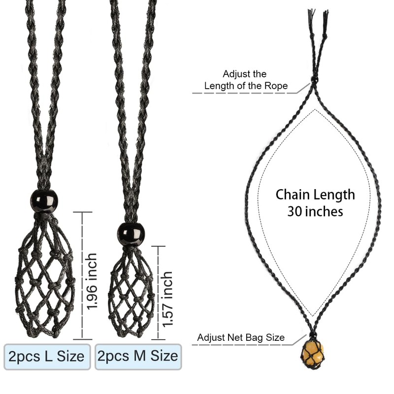 weryerker 4 PCS Crystal Cage Necklace Cord Empty Holder Replacement