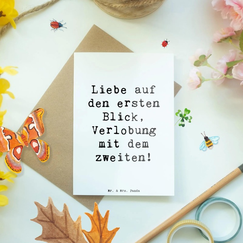 Mr. & Mrs. Panda Grußkarte Spruch Verlobung Glaube - Geschenk,