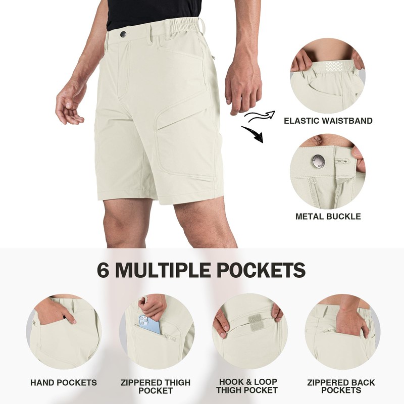 Stlight Men's Hiking Cargo Shorts Quick Dry Lightweight Tactical Shorts