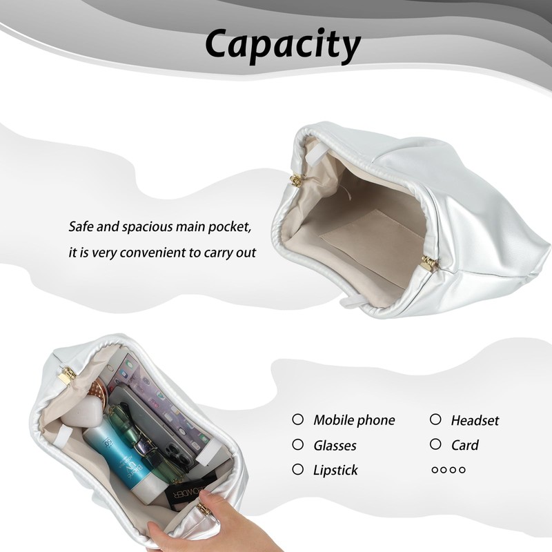 EVEOUT Dumpling Clutch for Women Leather Party Clutch Cloud Bag