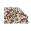 Cozy Line Home Fashions Quilted Linen Cotton Placemats (Chocolate Flower,