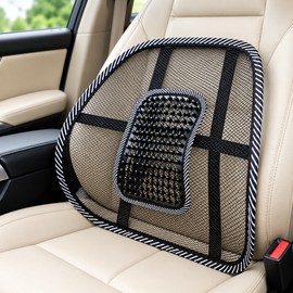 Mesh Lumbar Back Support with Massage Pad for Seated Comfort – Ergonomic Support Cushion for Car, Office and Home Chairs