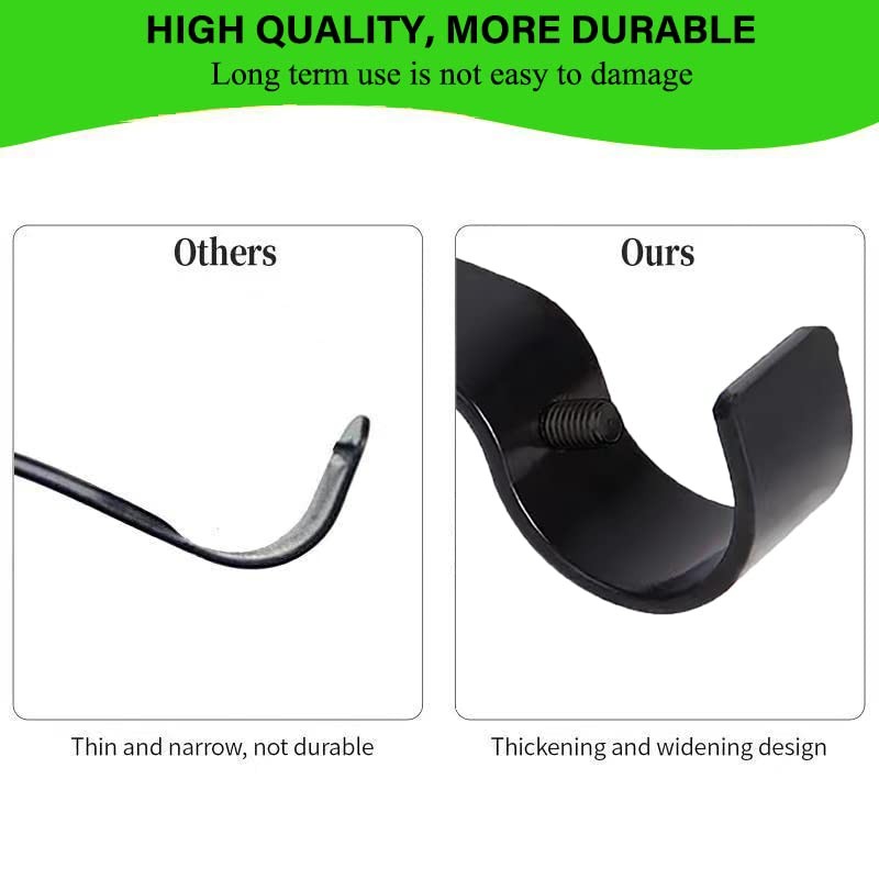 Premium Curtain Rod Brackets - 2 Pack Adjustable Wall Mounts,