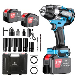 Cordless Impact Wrench High Torque, 740Ft-lbs (1000N.m) 1/2" Brushless Impact Gun, 3000RPM High Torque Gun w/ 2x 4.0 Ah Battery,6 Sockets, Electric Impact Motor Variable Speeds for Car/Truck/RV/Mower
