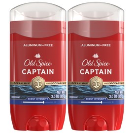 Old Spice Aluminum Free Deodorant for Men, 24/7 Odor Protection & Signature Scent Control, 24/7 Freshness & Lasting Scent, Captain with Bergamot Scent, 3.0 oz (Pack of 2)