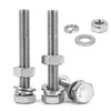 6PCS M10 x 100mm Bolts, Hex Head Screws with Nuts,