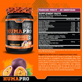 ALR Industries Humapro | Amino Acids Protein Matrix for Humans | 99% Utilization for Lean Muscle | Vegan, Gluten Free | 334g / 45 Servings (Passion Fruit)