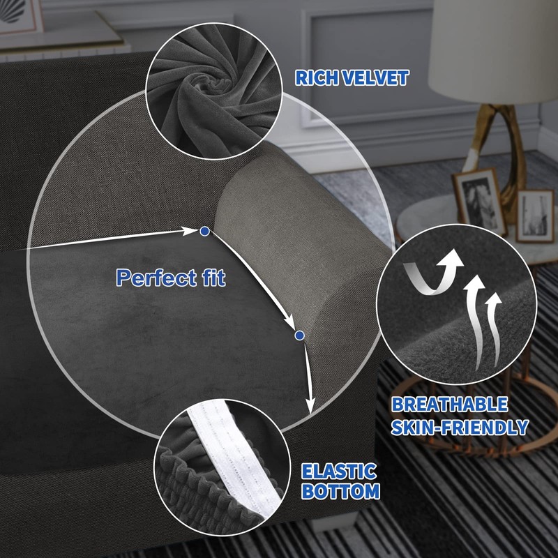 MAXIJIN 1 Funda de Terciopelo para Chaise Longue, Fundas de