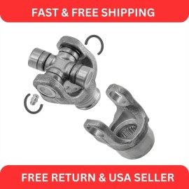 Caltric 2x Front Drive Shaft Yoke with U-Joint for Yamaha Rhino 660 YXR660 4X4 2004-2007