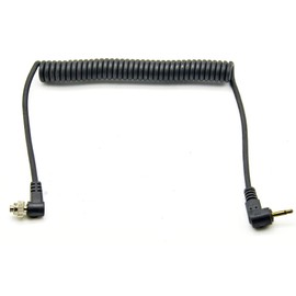 PROtastic 2.5mm to Male Flash PC Sync Coiled Cable, 30cm - 100cm Long.