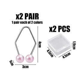 2 Pairs Dimple Trainers with 2 Square Storage Boxes. Charming Dimple Trainer, Face Contourer, Cute Smile Shaper, Suitable for Women (White, Pink)