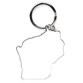 Westmon Works Wisconsin Keychain with Metal Key Ring Souvenir of the Badger State Shaped Gift