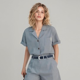 Earnda Blue Belts for Women Faux Leather Waist Belt with Silver Buckle Casual Jeans Pants Dresses